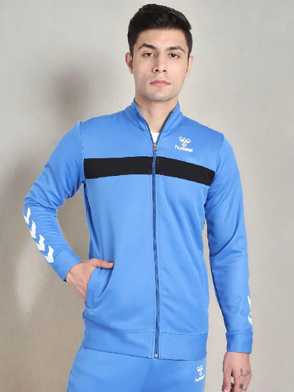 Men's sustainable field coat-Blue Breeze Polyester Track Jacket