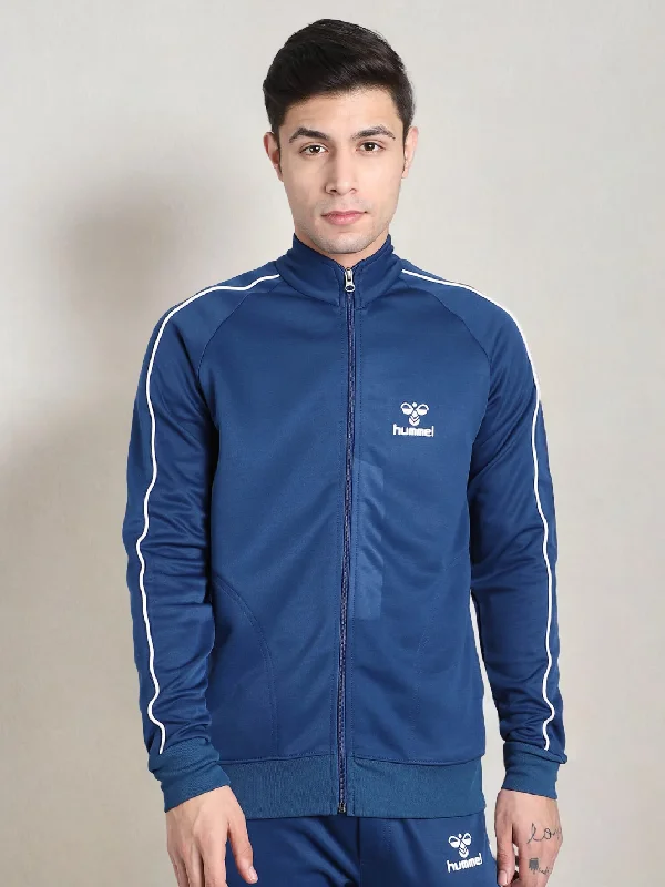 Men's relaxed fit fleece jacket-Samy Polyester Track Jacket