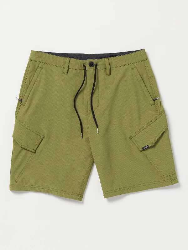 Men's denim shorts-Country Days Hybrid Shorts - Martini Olive