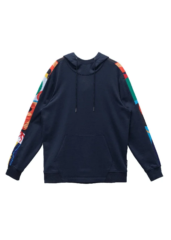 Men's spring hoodie-Konus Men's Pocket Hoodie in Navy