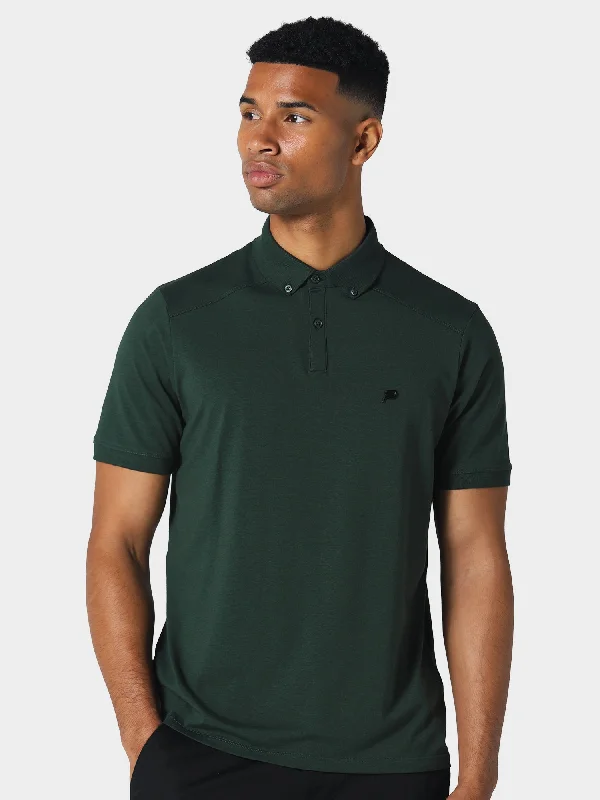 Men's bright polo shirt-Neptune Deep Emerald Polo Shirt