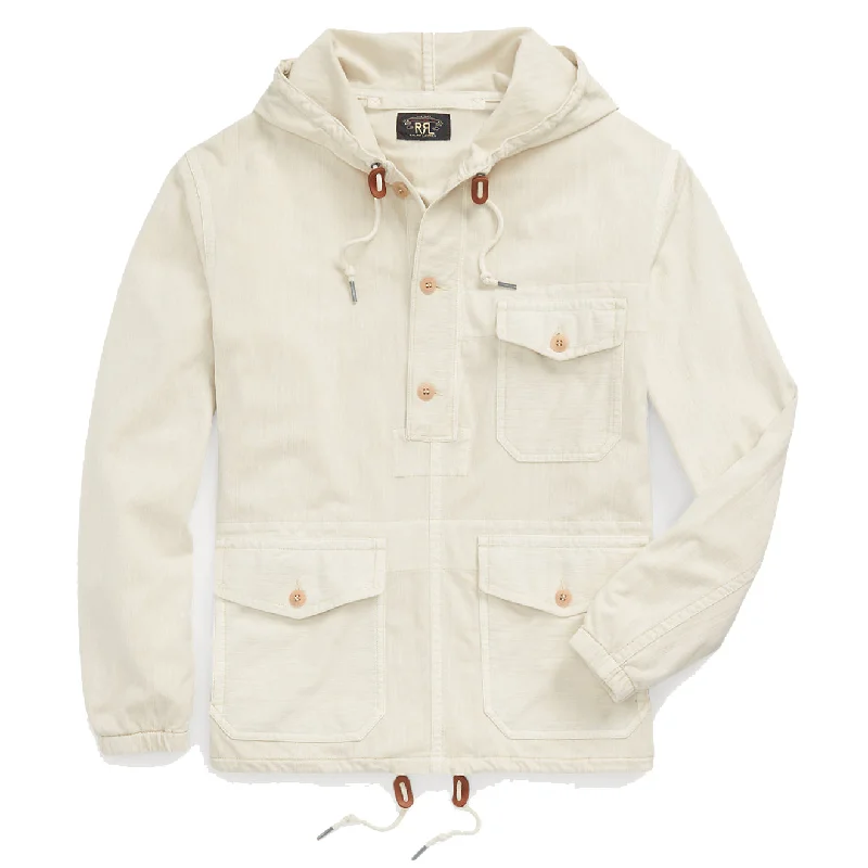 Men's ultra-comfortable field jacket-RRL by Ralph Lauren Garment-Dyed Jersey Popover Anorak Cream