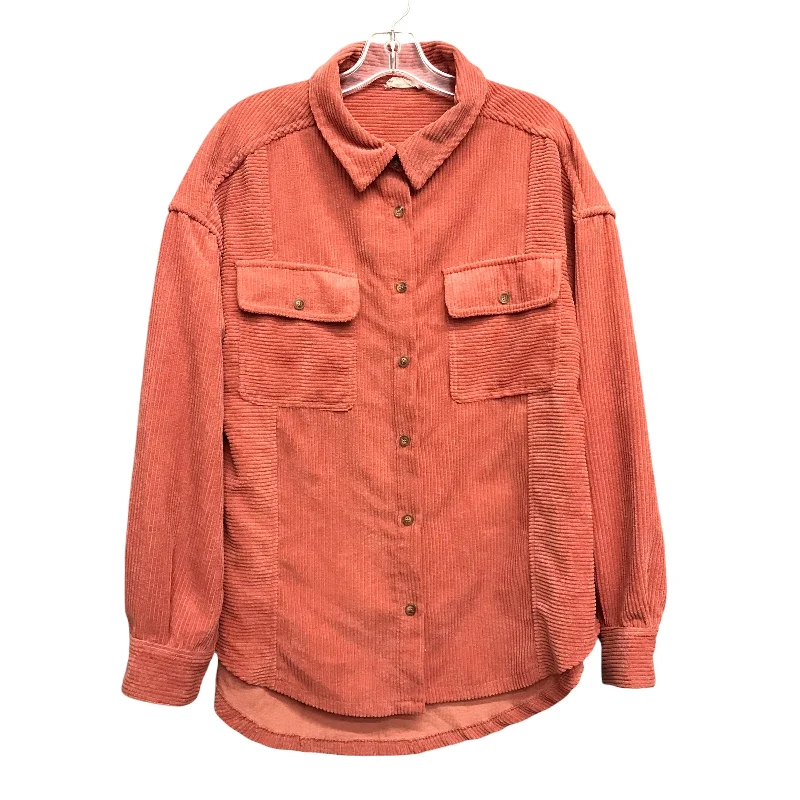 Men's ultra-comfortable field jacket-Jacket Shirt By Altard State In Orange, Size:L