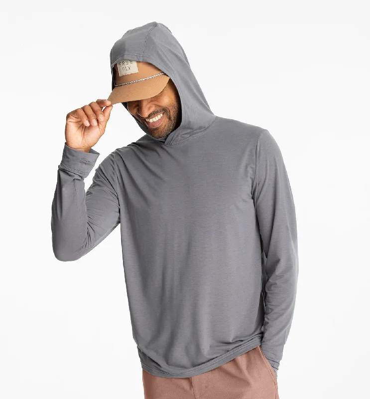 Men's golf hoodie-Men's Elevate Lightweight Hoodie - Smoke