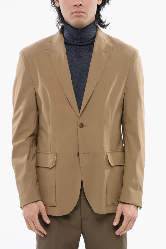 Men's performance field jacket-Corneliani Tech Fabric Blazer With Utility Pockets