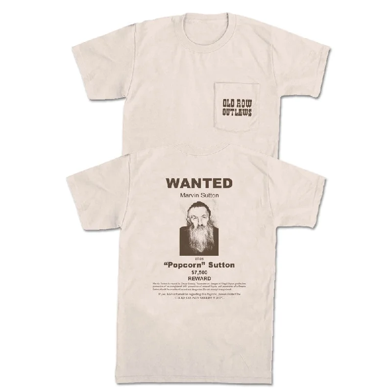 Popcorn Sutton Wanted Pocket Tee