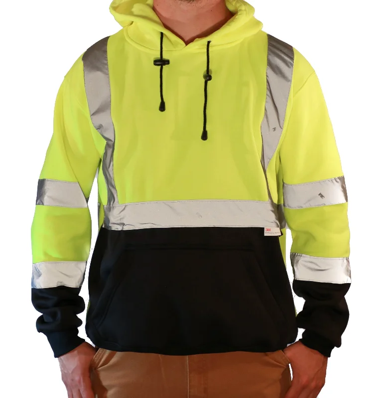 Men's pajama hoodie-Majestic Men's Class 3 Pullover Hoodie_Hi-Vis Yellow