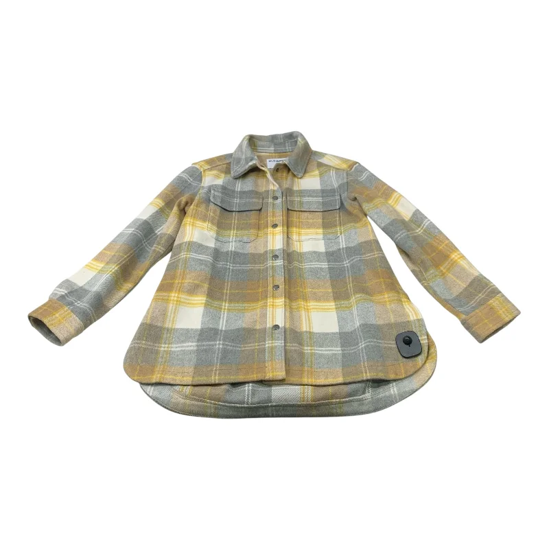 Men's antibacterial softshell jacket-Jacket Shirt By Old Navy In Grey & Yellow, Size: Xs