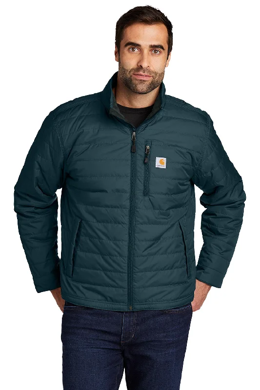 Men's functional anorak-Carhartt Mens Gilliam Wind & Water Resistant Full Zip Jacket - Navy Blue