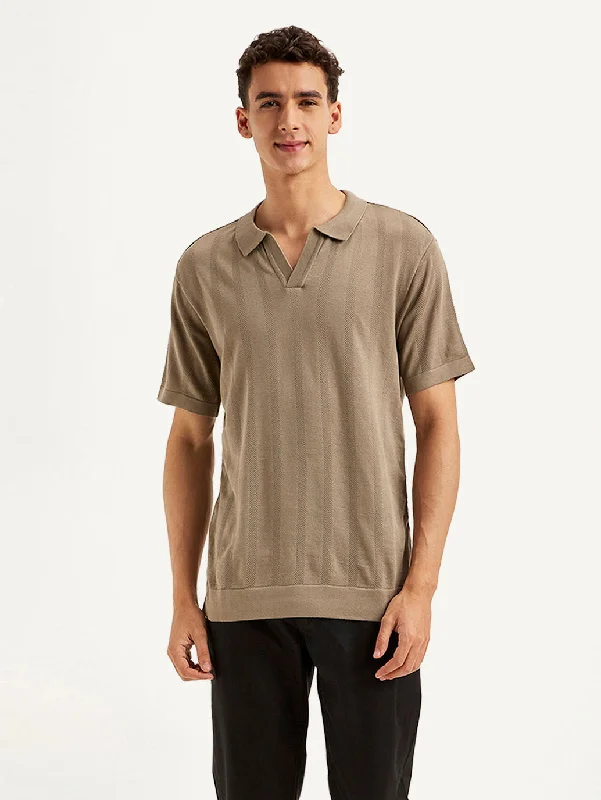 Men's Striped Slim Fit Polo T-shirt