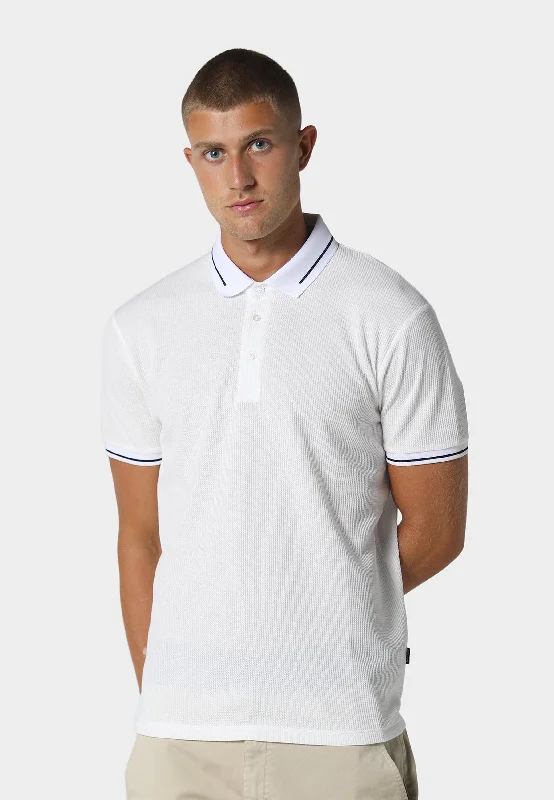 Men's designer polo shirt-Willsley Bone White Polo Shirt