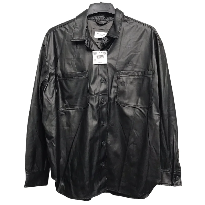 Men's pre-shrunk trench coat-Jacket Other By American Eagle In Black, Size: L