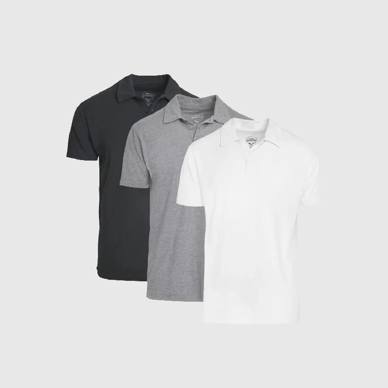 Men's pastel polo shirt-The Fundamental Short Sleeve Polo 3-Pack