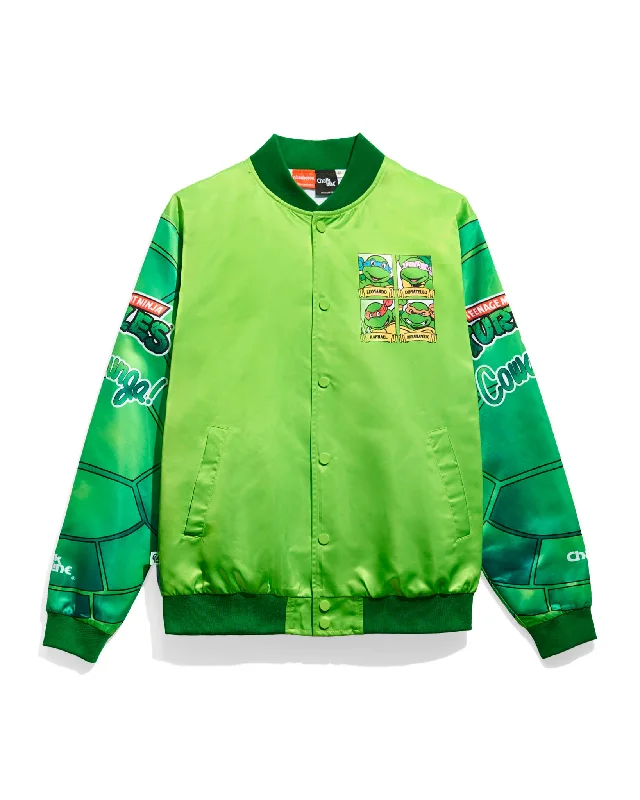 Men's sustainable windbreaker-TMNT Retro Fanimation Satin Jacket