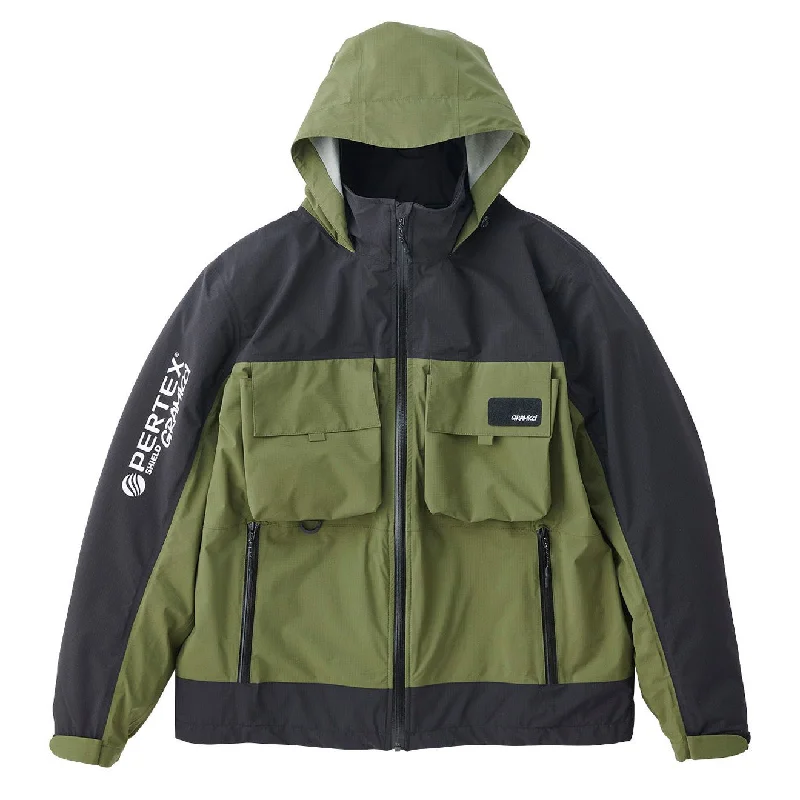 Men's wrinkle-resistant bomber coat-Gramicci Pertex Trailside Wading Jacket Olive Drab