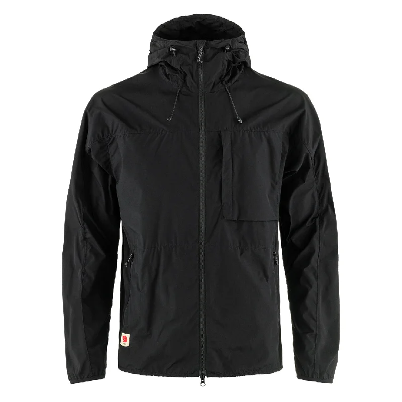 Men's relaxed fit windbreaker-Fjallraven High Coast Wind Jacket Black