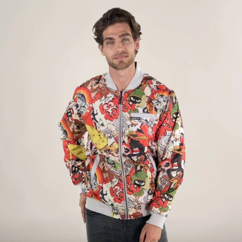 Men's modern softshell jacket-Men's Looney Tunes Vintage Mash Print Jacket