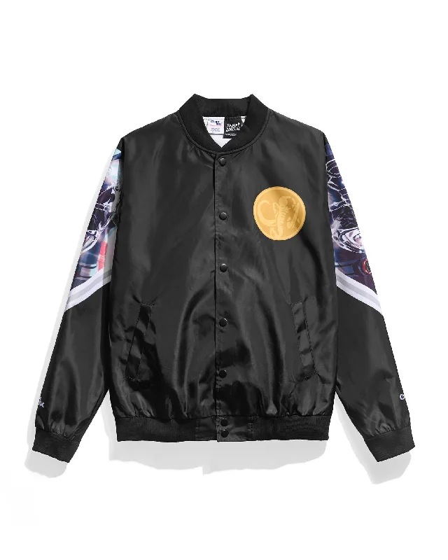 Men's high-stretch fleece jacket-Black Ranger Power Rangers Retro Fanimation Jacket