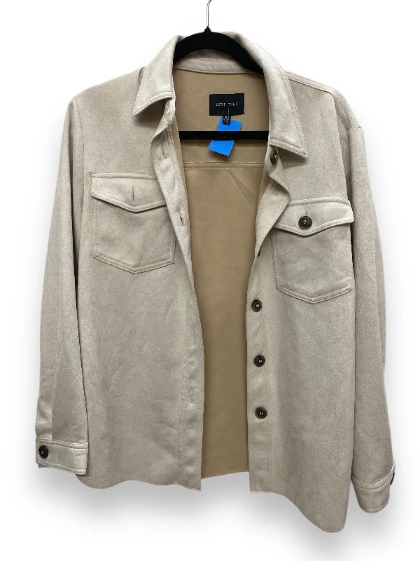 Men's sustainable softshell coat-Jacket Other By Love Tree In Beige, Size: M