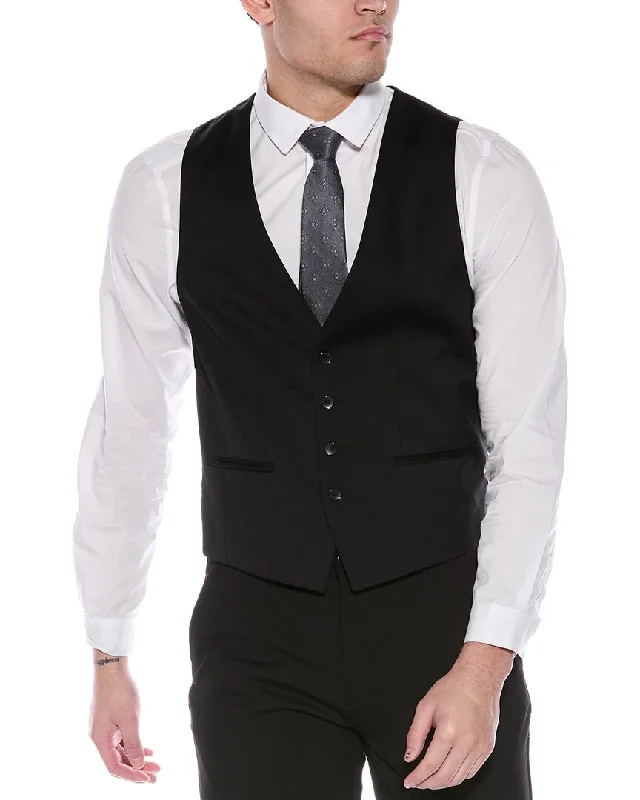 Men's ultra-light raincoat-BOSS Hugo Boss Slim Fit Wool Suit Vest