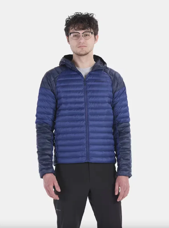 Men's basic hoodie-Men's Hype Down Hoodie - Arctic Navy/Twilight Blue