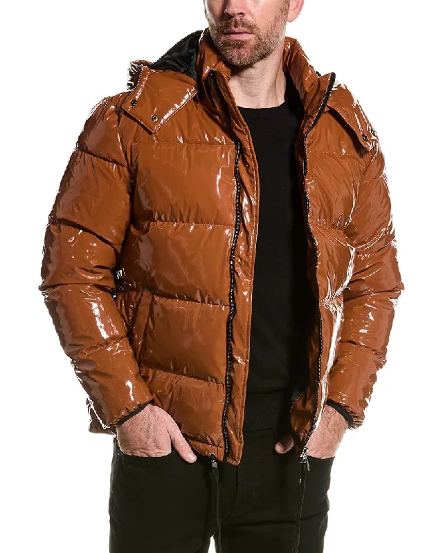 Men's gym performance jacket-American Stitch Glossy Puffer Coat