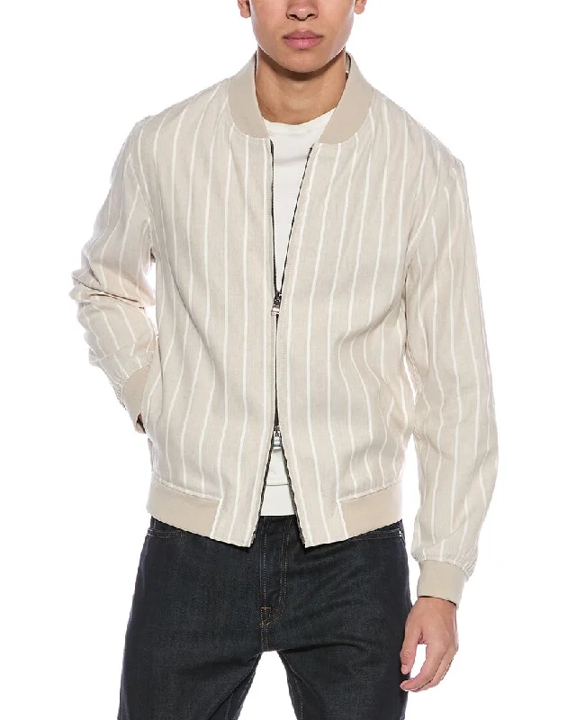 Men's antibacterial windbreaker-BOSS Hugo Boss Linen-Blend Bomber Jacket