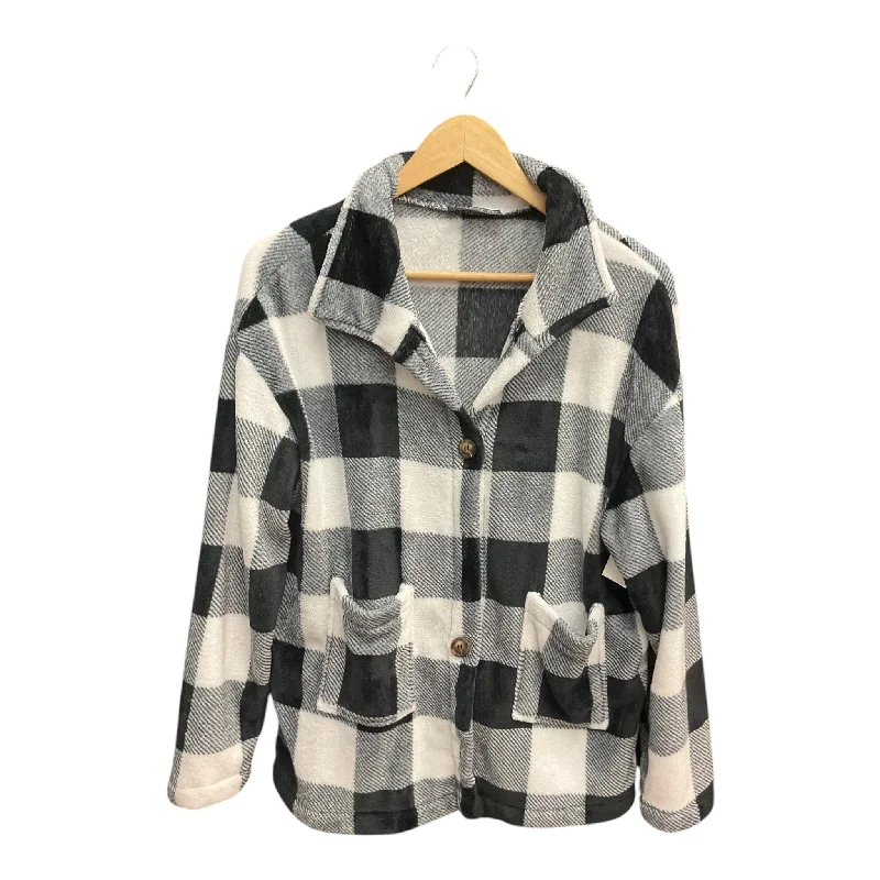 Men's wrinkle-resistant bomber coat-Jacket Shirt By Clothes Mentor In Plaid Pattern, Size: M