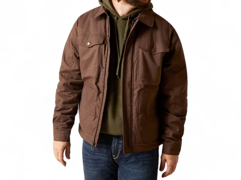 Men's antibacterial softshell jacket-Men's Grizzly 2.0 Canvas Conceal And Carry Jacket In Bracken