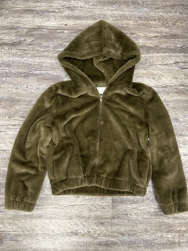 Men's sporty bomber jacket-Jacket Faux Fur & Sherpa By Cupcakes And Cashmere In Green, Size: L