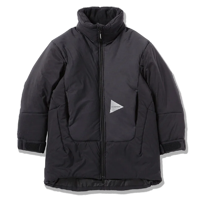 Men's sustainable field coat-And Wander Top Fleece Coat Black