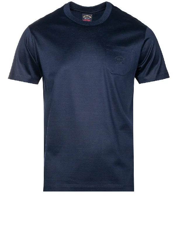 Tee With Pocket Navy