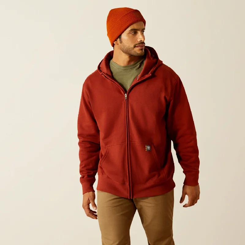 Men's insulated hoodie-Ariat Men's Rebar Born For This Full-Zip Hoodie