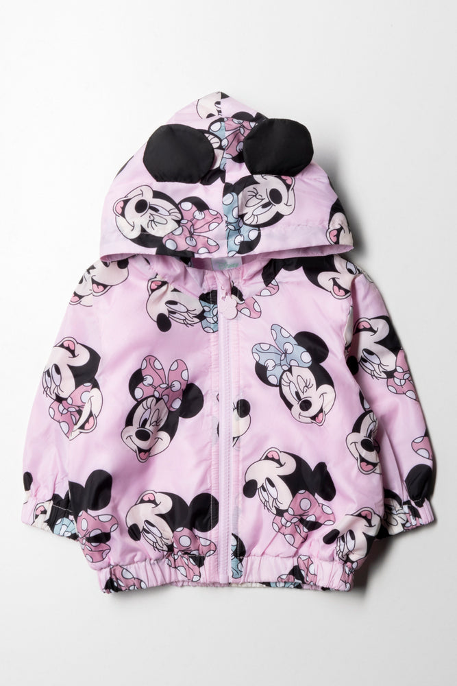 Men's organic bomber jacket-Minnie Mouse Windbreaker Jacket Pink