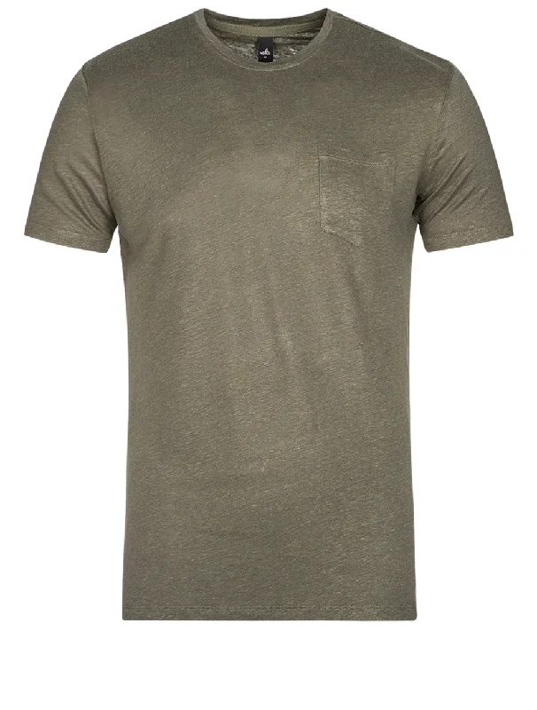 Linen Pocket T-shirt Army Green