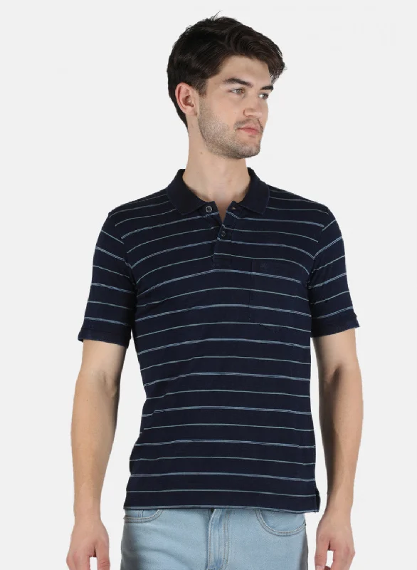 Men Blue Stripe T-Shirt