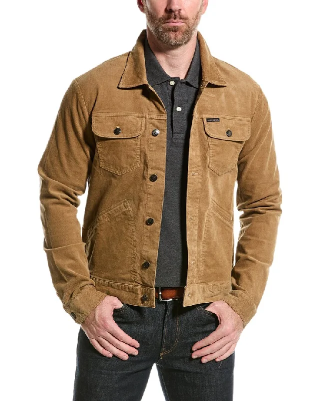 Men's breathable casual jacket-Brooks Brothers Corduroy Trucker Jacket