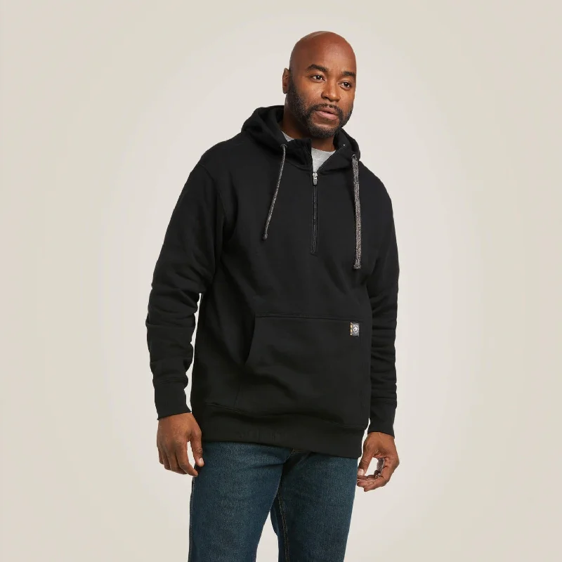 Men's graphic hoodie-Ariat Men's Rebar Workman Quarter Zip Hoodie