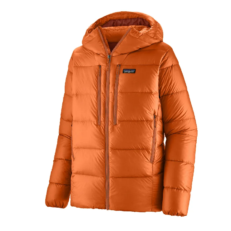 Men's tech-inspired fleece jacket-Patagonia Fitz Roy Down Hoody Redtail Rust