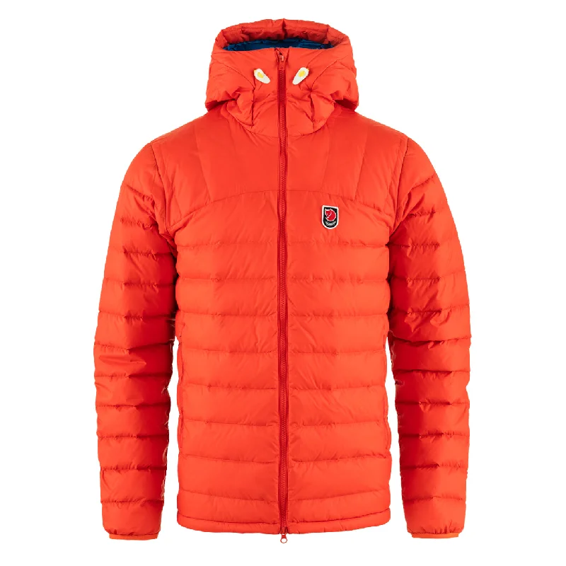 Men's quick-dry denim jacket-Fjallraven Expedition Pack Down Hoodie Flame Orange / UN Blue