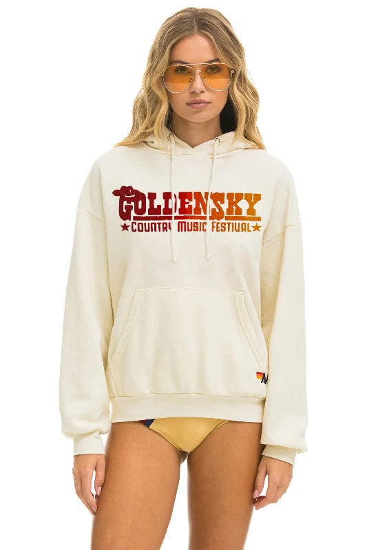 Men's anti-odor hoodie-GOLDENSKY FESTIVAL 2024 PULLOVER HOODIE RELAXED - VINTAGE WHITE