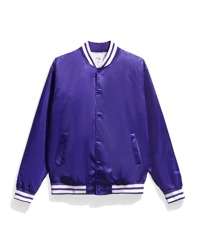 Men's fashionable puffer jacket-Purple Arena Satin Jacket