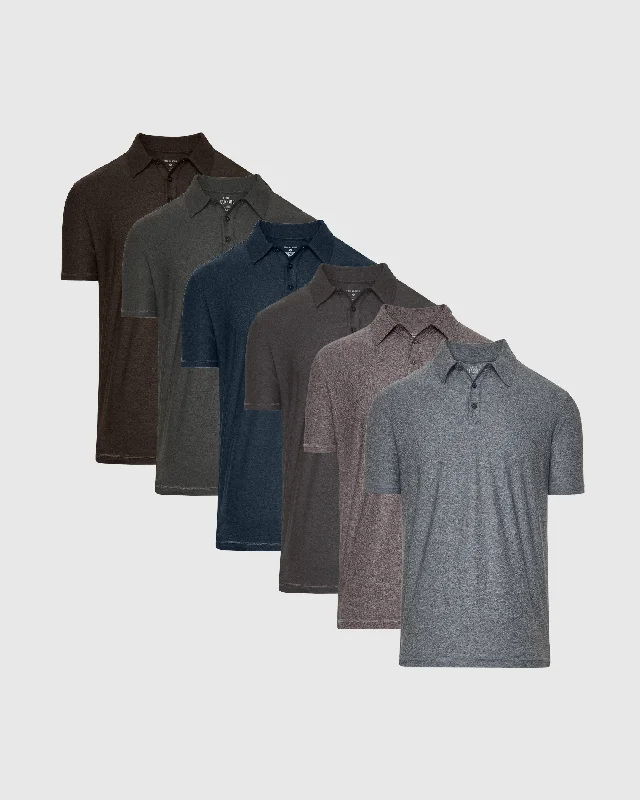 Men's performance polo shirt-Sharp Active Polo 6-Pack