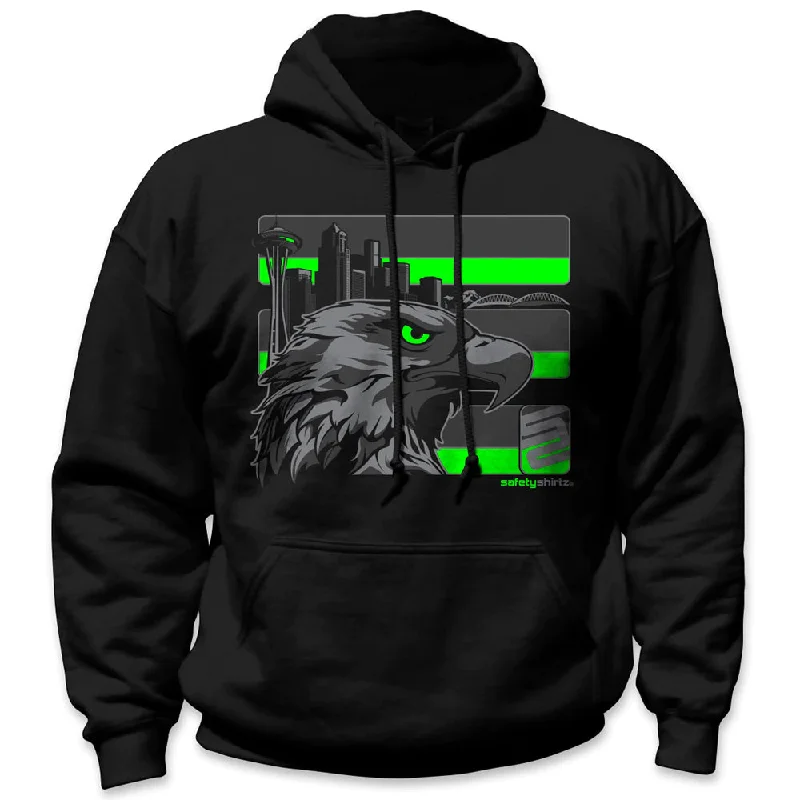 Men's activewear hoodie-SafetyShirtz Men's Seattle Stealth Hoodie_Green