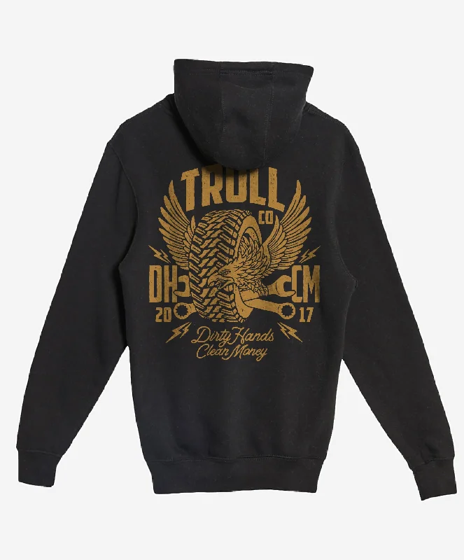 Men's hunting hoodie-Troll Co. Men's Winged Roller Graphic Hoodie