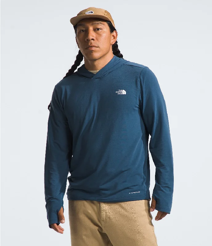 Men's tech-fabric hoodie-Men's Adventure Sun Hoodie - Shady Blue