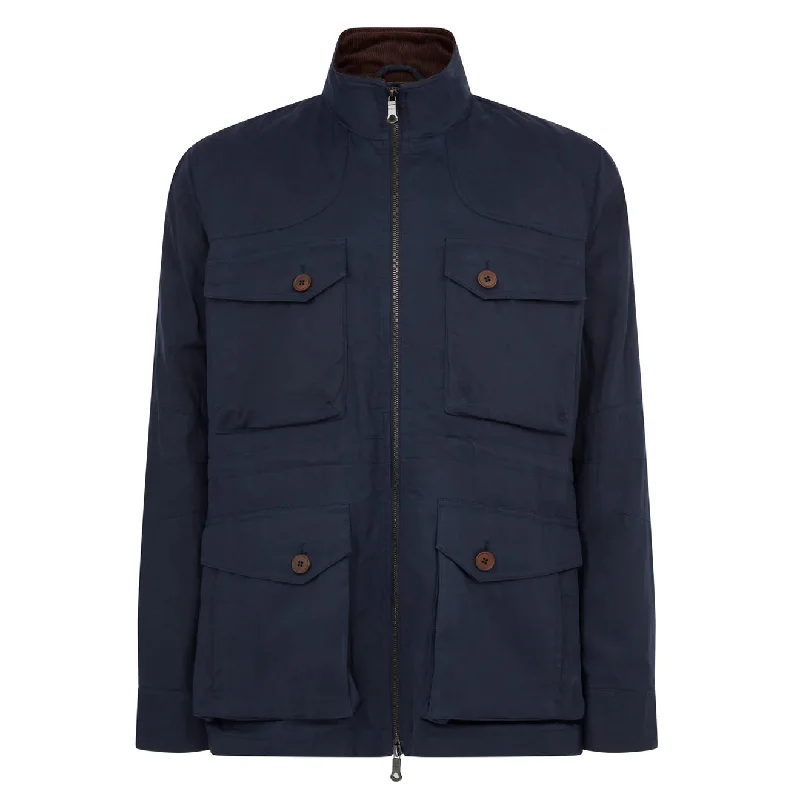 Men's high-stretch raincoat-James Purdey Autumn Hanning Jacket Midnight