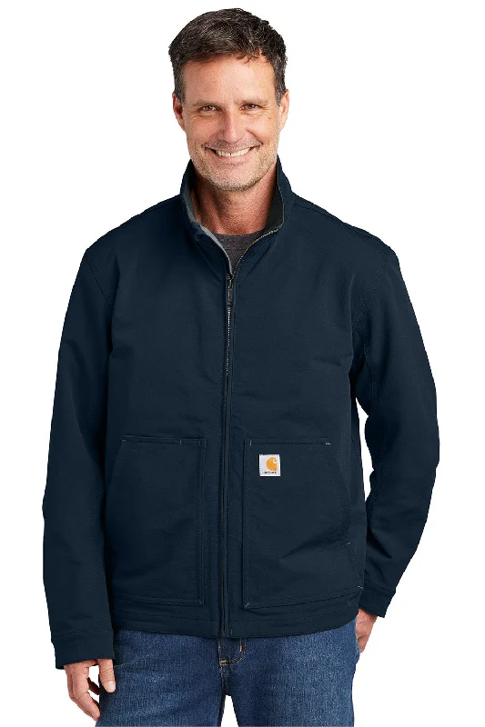 Men's breathable raincoat-Carhartt Mens Super Dux Wind & Water Resistant Full Zip Jacket - Navy Blue