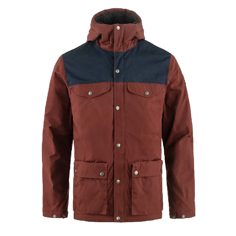 Men's durable field jacket-Fjallraven Greenland Winter Jacket Maroon / Dark Navy