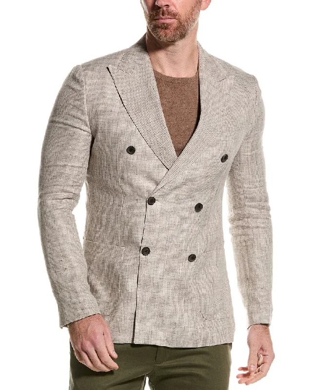 Men's sustainable puffer coat-Reiss Angel Linen Blazer